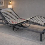Cama articulada eléctrica con somier de láminas regulable y estructura metálica