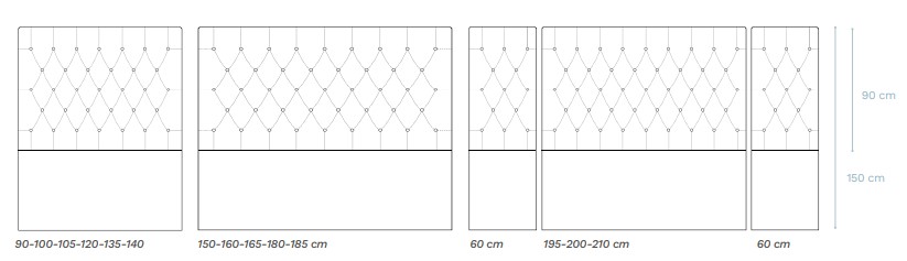 Medidas cabecero Royal de gomarco