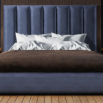 Cabecero MANET de Marpe tapizado en gris con diseño capitoné para dormitorio moderno