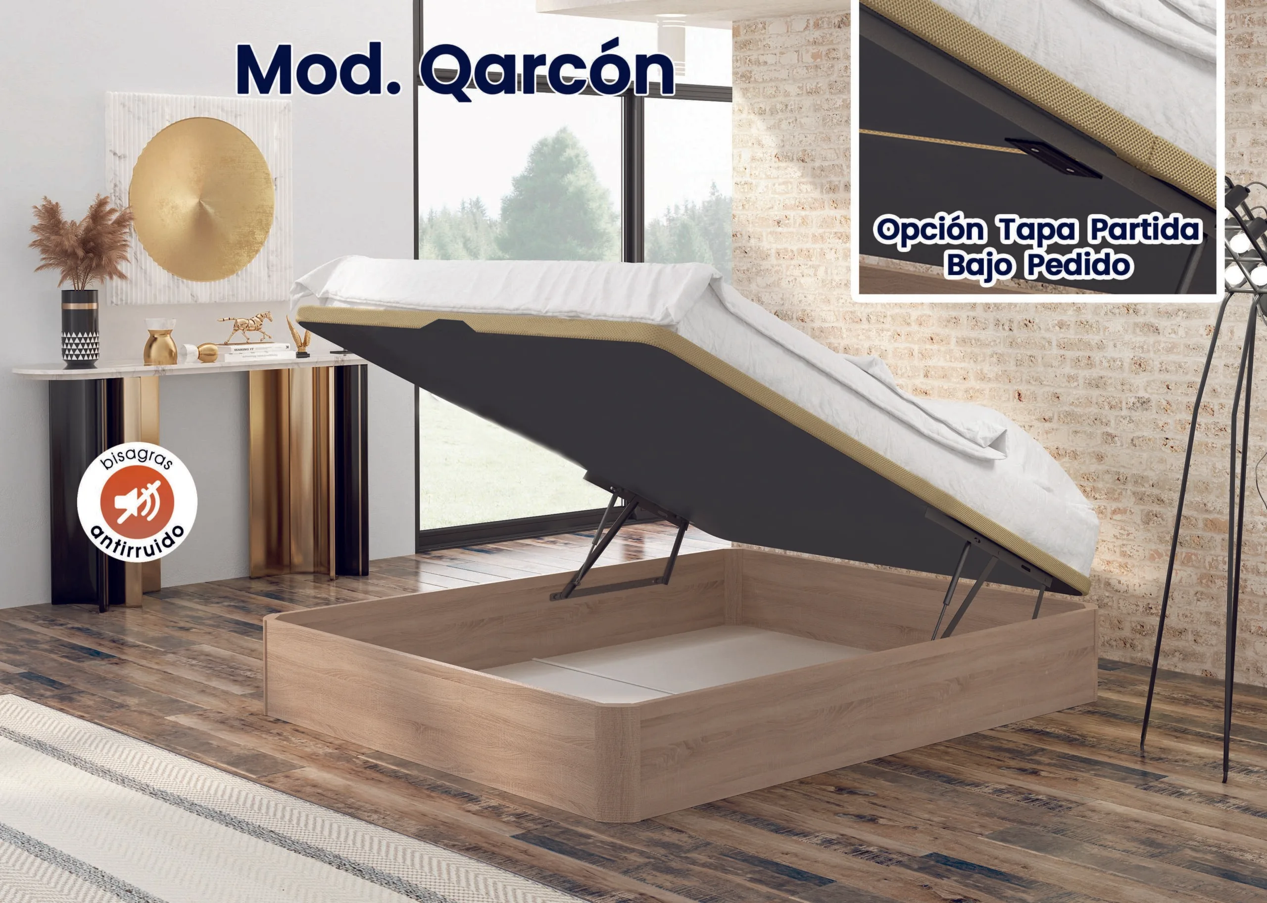 Canapé arcón madera almacenaje dormitorio Madrid