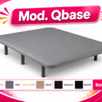 Base tapizada barata Qbase de Basic’s en color gris con patas