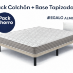 Pack colchón y base tapizada con almohada de regalo en Madrid y Fuenlabrada