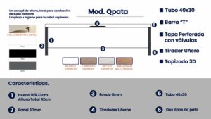 Canape arcón madera con patas
