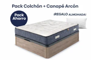 Pack colchón y canapé arcón con almohada de regalo en Madrid y Fuenlabrada