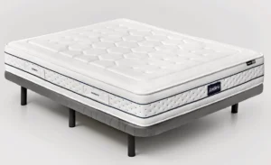 Pack colchón Zafiro de Gomarco con base tapizada resistente y diseño moderno