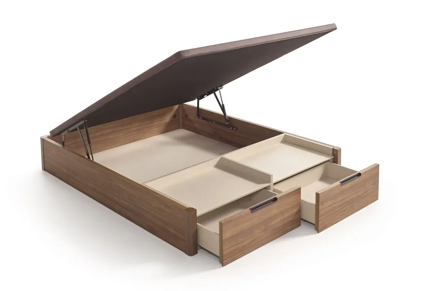 Canapé arcón Koala Comfort Drawer con cajones laterales y acabado de madera