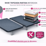 Base tapizada reforzada 40x30 con tejido 3D transpirable, tablero de madera y estructura metálica de alta resistencia