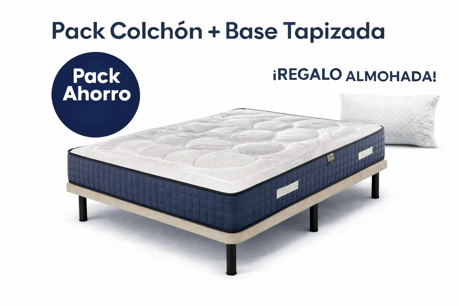 Pack Colchón Danubio de Donkol con base tapizada reforzada