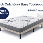Pack colchón viscoelástico con base tapizada y almohada de regalo en Madrid y Fuenlabrada