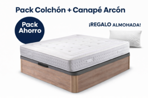 Pack colchón firme y canapé arcón abatible con almohada de regalo en Madrid y Fuenlabrada