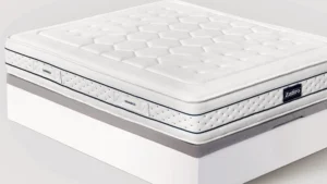 Pack Gomarco colchón Zafiro y canapé arcón madera Wild, conjunto de descanso con almacenaje y soporte lumbar