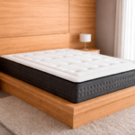 Colchón Step de Basic´s de muelles ensacados sobre base de madera en dormitorio moderno
