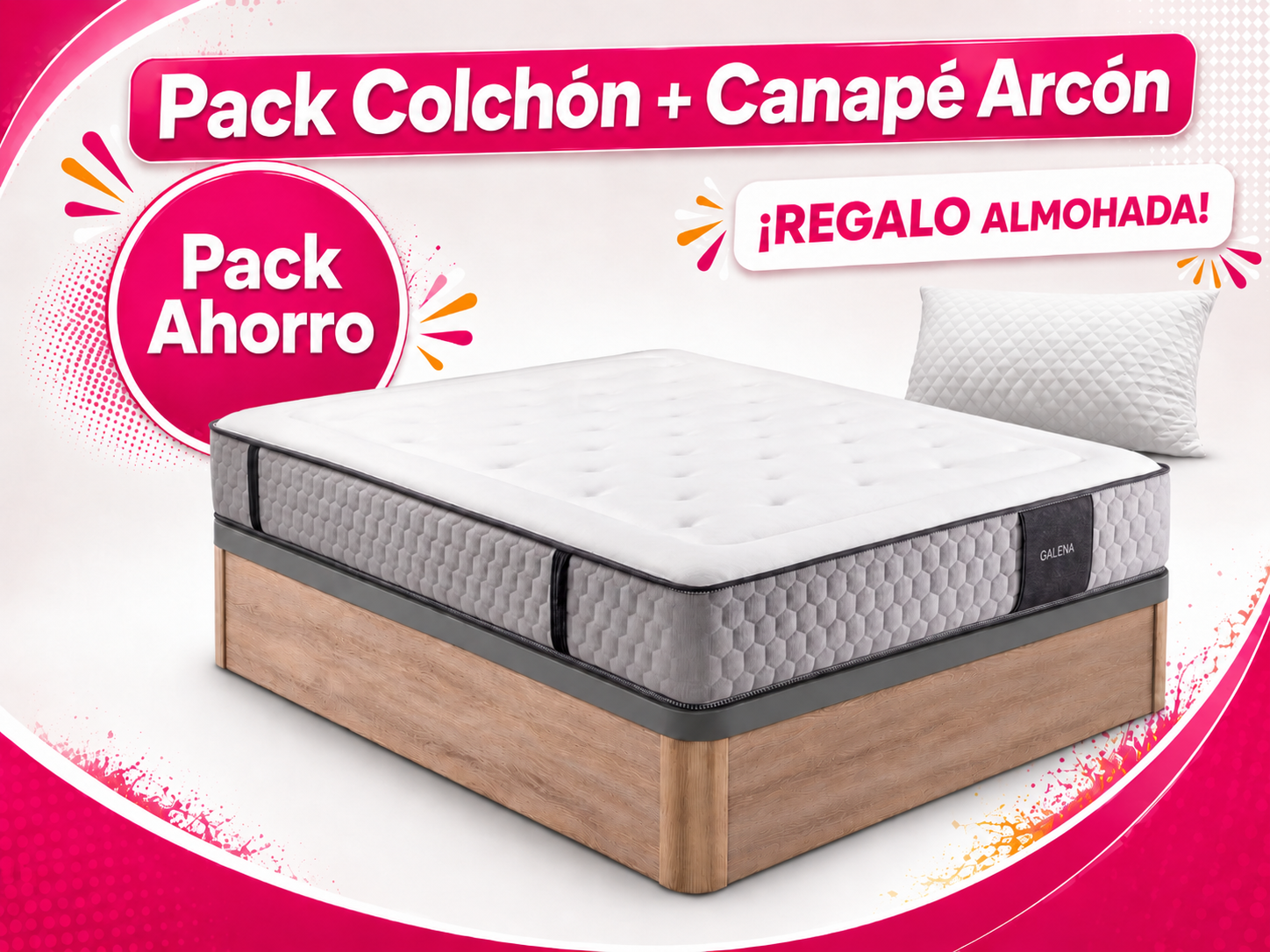 PACK COLCHÓN GALENA Y CANAPÉ ARCÓN
