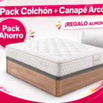 Pack colchón Galena BASIC'S con canapé arcón de madera y almohada de regalo