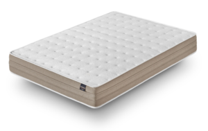 Colchón ViscoSpring de Gomarco con superficie blanca acolchada y laterales beige