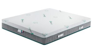 Colchón Aquafarm Aquacell de FarmaFlex con superficie blanca, laterales grises y ribete verde.