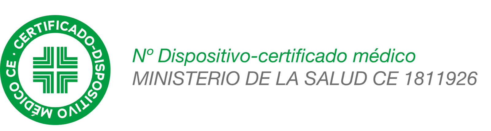 Distintivo verde de certificado de dispositivo médico CE utilizado por FarmaFlex